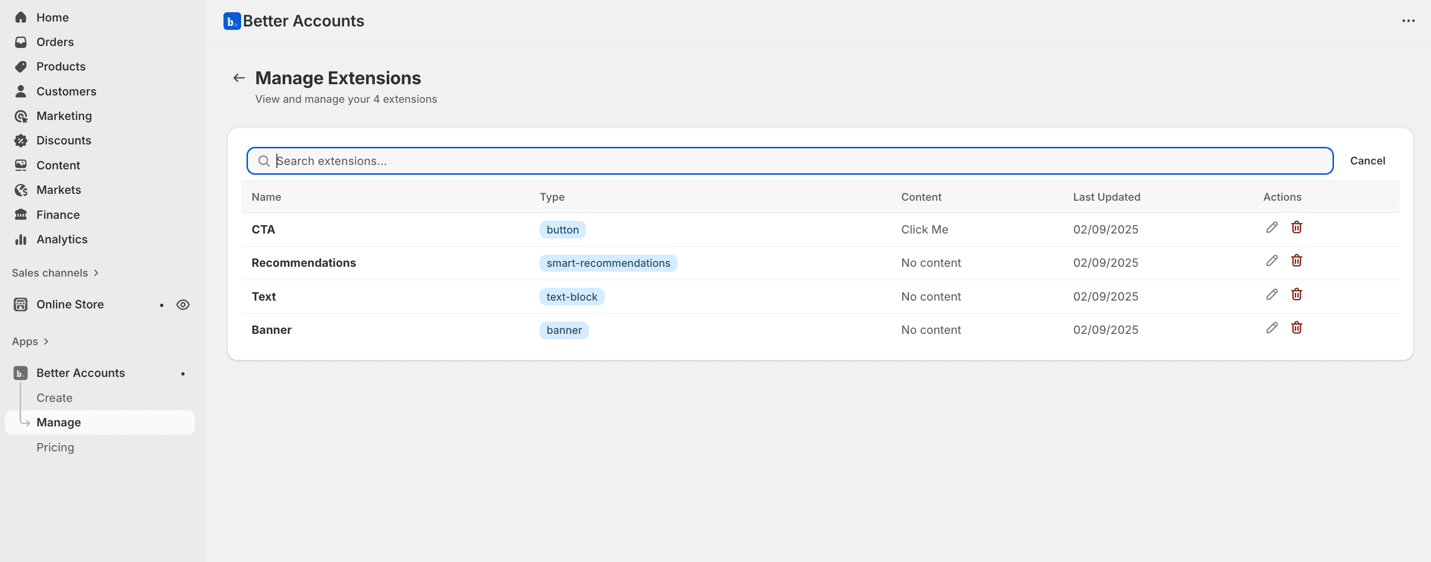 Better Accounts Editor Interface